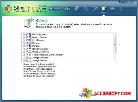 Screenshot SlimDrivers für Windows XP