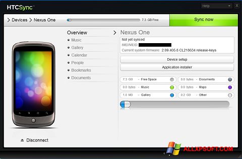 Screenshot HTC Sync für Windows XP