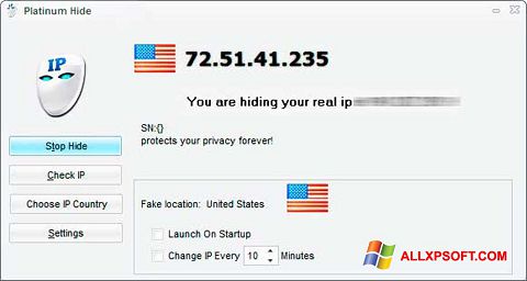 Screenshot Hide IP Platinum für Windows XP