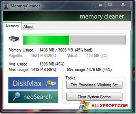 Screenshot Memory Cleaner für Windows XP