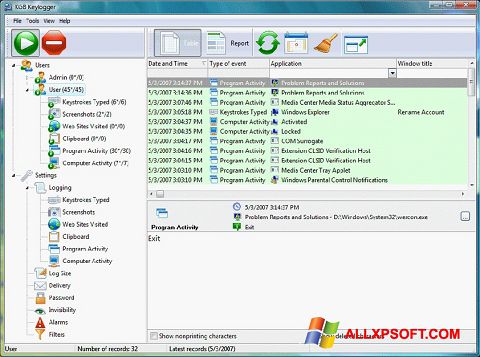 Screenshot Keylogger für Windows XP