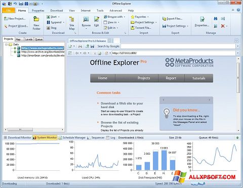 Screenshot Offline Explorer für Windows XP
