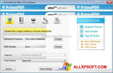 Screenshot PrimoPDF für Windows XP