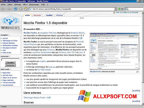 Screenshot Mozilla Firefox für Windows XP