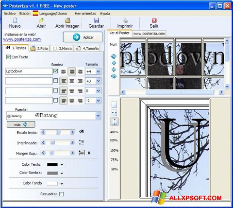 Screenshot Posteriza für Windows XP