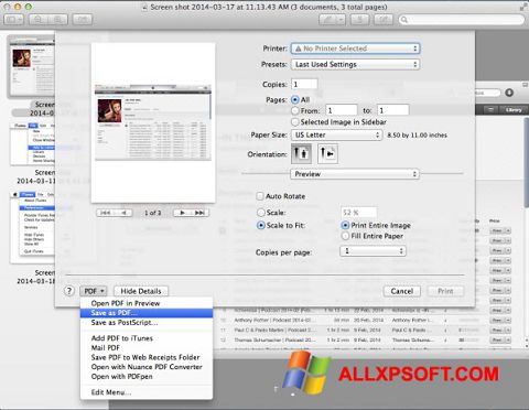 Screenshot PDF Combine für Windows XP
