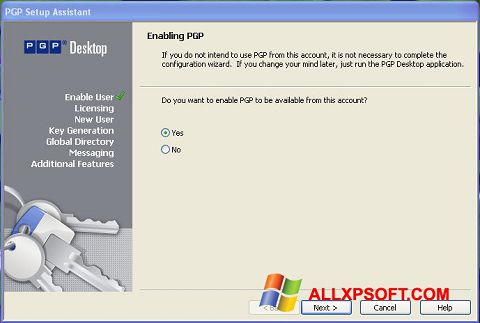 Screenshot PGP Desktop für Windows XP