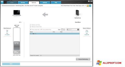 Screenshot WD SmartWare für Windows XP