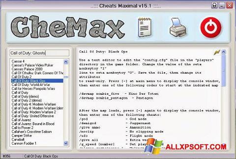 Screenshot CheMax für Windows XP