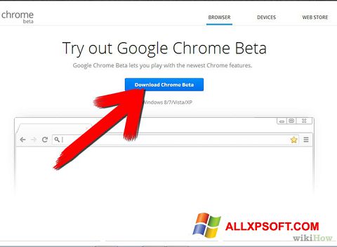 Screenshot Google Chrome Beta für Windows XP
