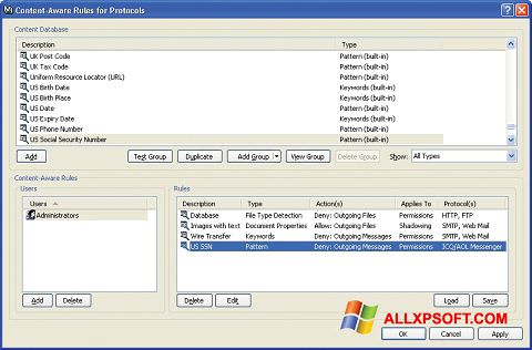 Screenshot DeviceLock für Windows XP