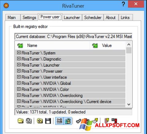 Screenshot RivaTuner für Windows XP