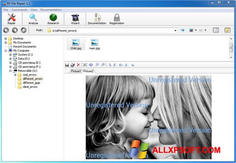 Screenshot File Repair für Windows XP
