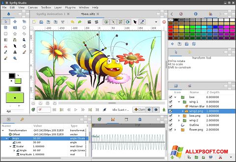 Screenshot Synfig Studio für Windows XP