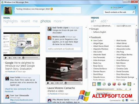 Screenshot Windows Live Messenger für Windows XP