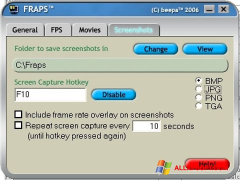 Screenshot Fraps für Windows XP