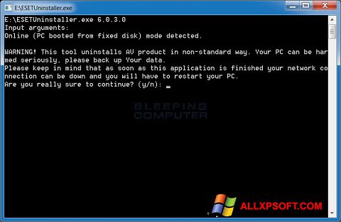 Screenshot ESET Uninstaller für Windows XP
