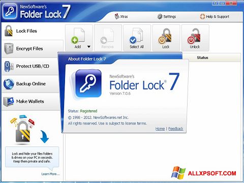 Screenshot Folder Lock für Windows XP