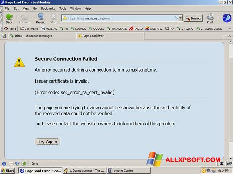 Screenshot SeaMonkey für Windows XP
