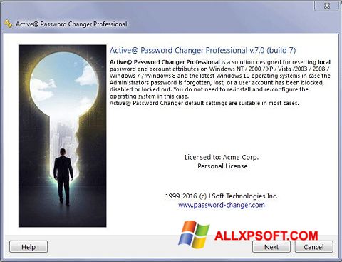 Screenshot Active Password Changer für Windows XP