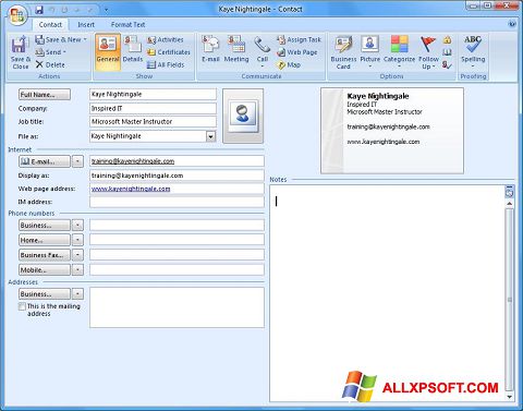 Screenshot Microsoft Outlook für Windows XP