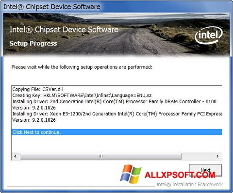 Screenshot Intel Chipset Device Software für Windows XP