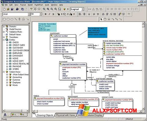 Screenshot ERWin für Windows XP