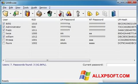 Screenshot SAMInside für Windows XP