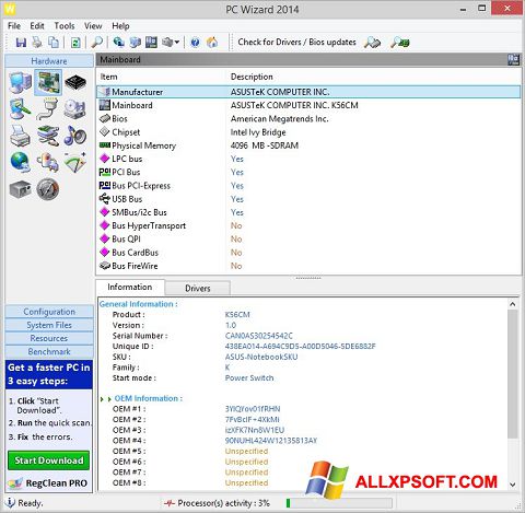 Screenshot PC Wizard für Windows XP