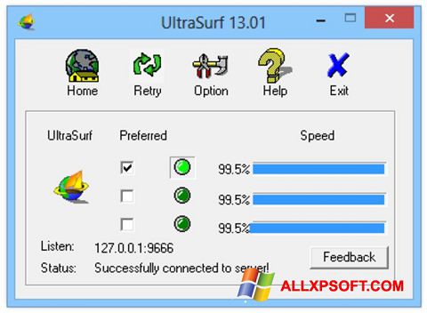 Screenshot UltraSurf für Windows XP