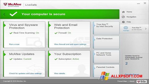 Screenshot McAfee LiveSafe für Windows XP