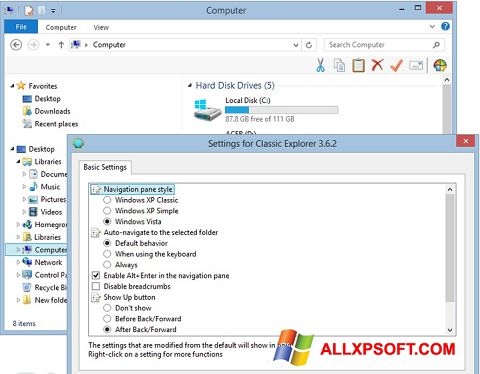 Screenshot Classic Shell für Windows XP