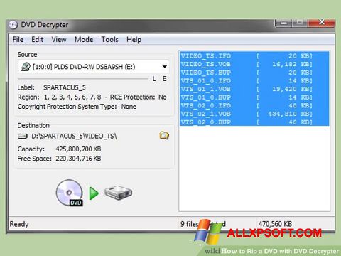 Screenshot DVD Decrypter für Windows XP