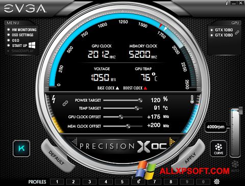 Screenshot EVGA Precision für Windows XP