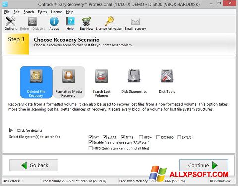 Screenshot EasyRecovery Professional für Windows XP