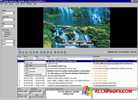 Screenshot Subtitle Workshop für Windows XP