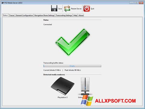 Screenshot PS3 Media Server für Windows XP