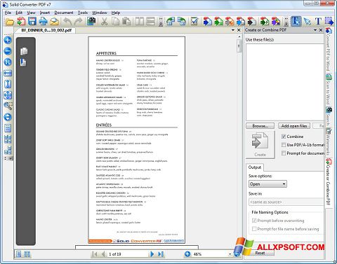 Screenshot Solid Converter PDF für Windows XP