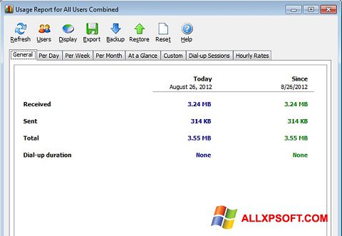 Screenshot NetWorx für Windows XP