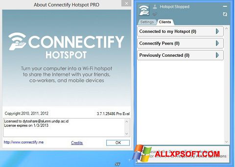 Screenshot Connectify Pro für Windows XP