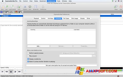 Screenshot Express Scribe für Windows XP
