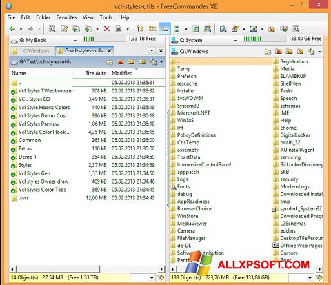 Screenshot FreeCommander für Windows XP
