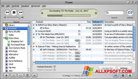 Screenshot iTunes für Windows XP