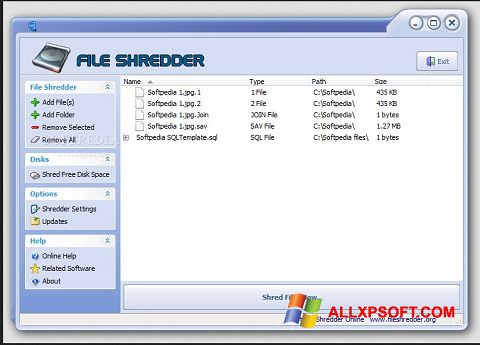 Screenshot File Shredder für Windows XP