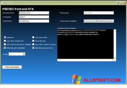 Screenshot PsExec für Windows XP
