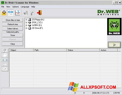 Screenshot Dr.Web CureIt für Windows XP