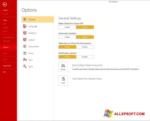 Screenshot PDF Architect für Windows XP
