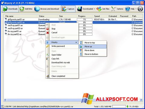 Screenshot Mipony für Windows XP