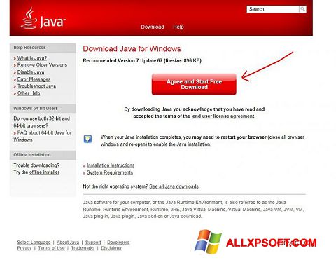 Screenshot Java für Windows XP