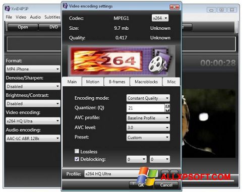 Screenshot XviD4PSP für Windows XP